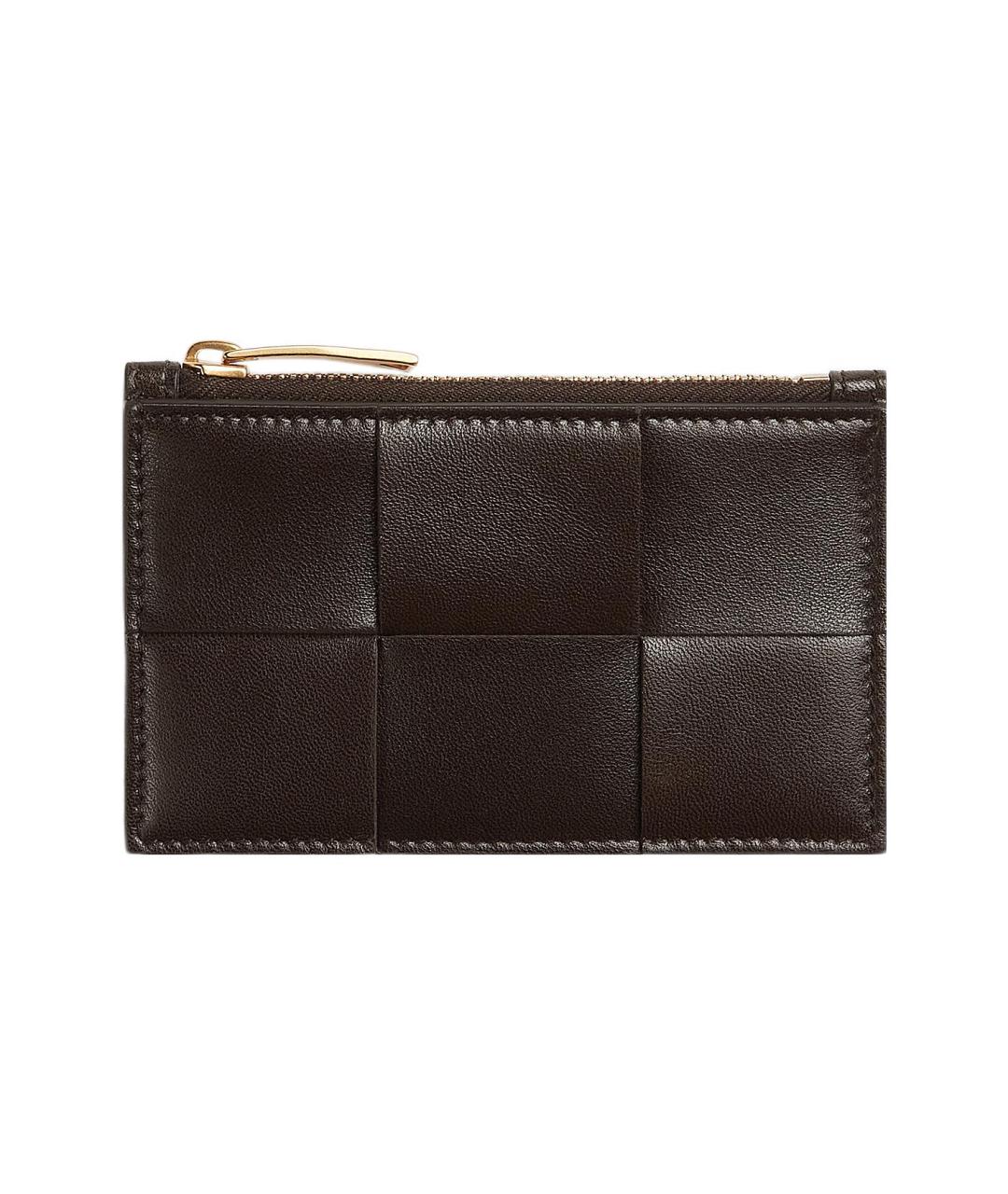 BOTTEGA VENETA Коричневый кожаный кардхолдер, фото 1