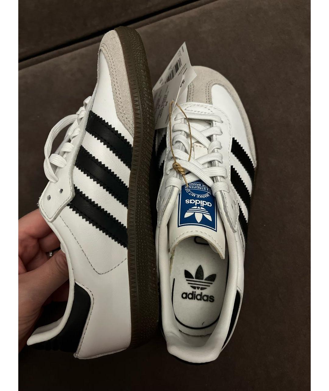 ADIDAS Белые кожаные кеды, фото 9