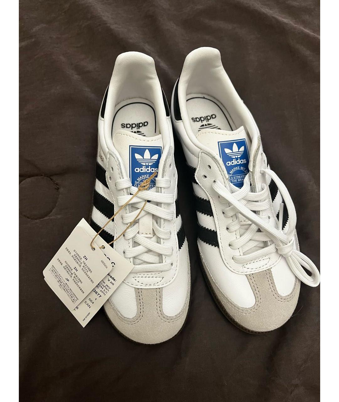ADIDAS Белые кожаные кеды, фото 2