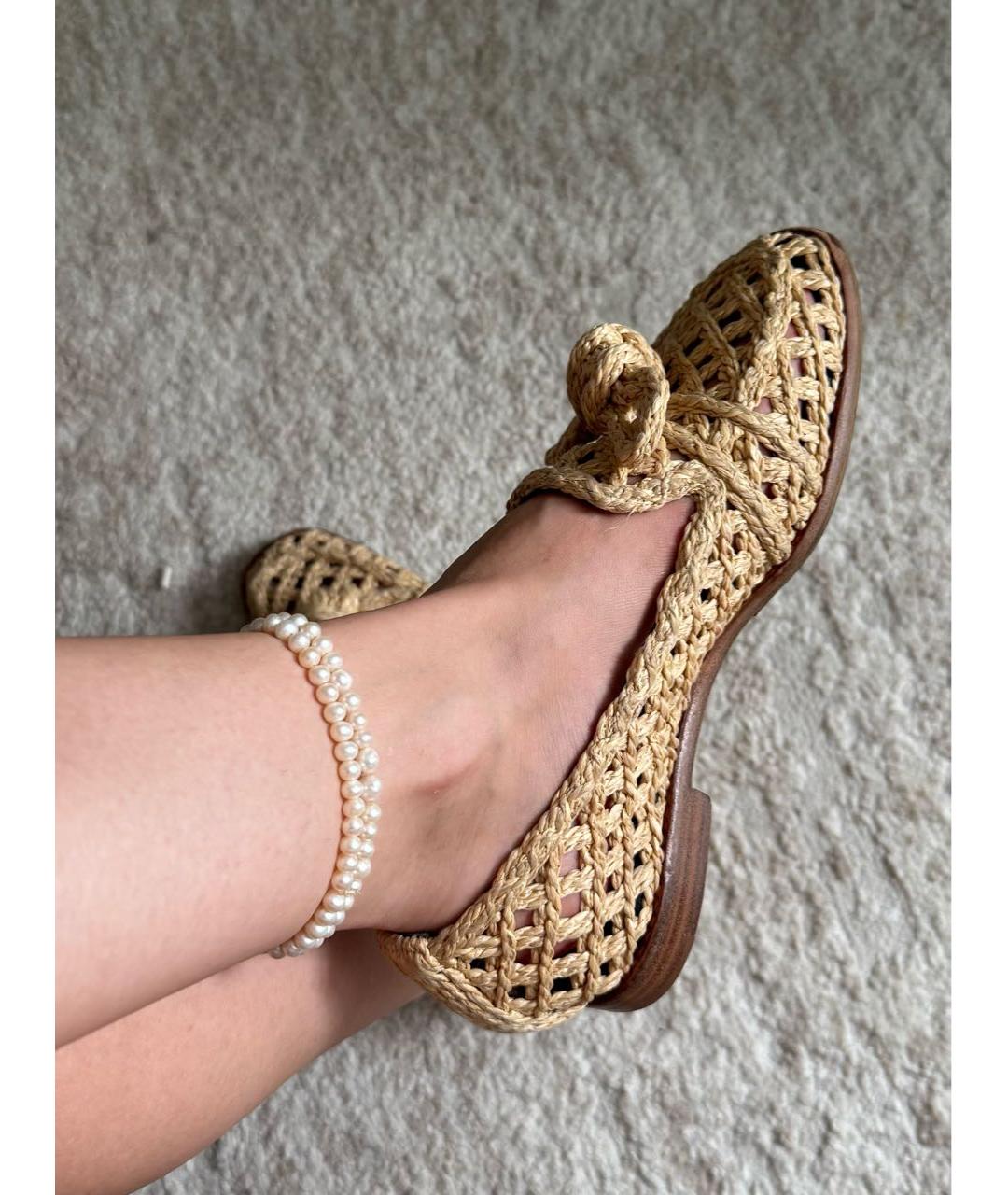 ALEXANDRE BIRMAN Бежевые кожаные лоферы, фото 6