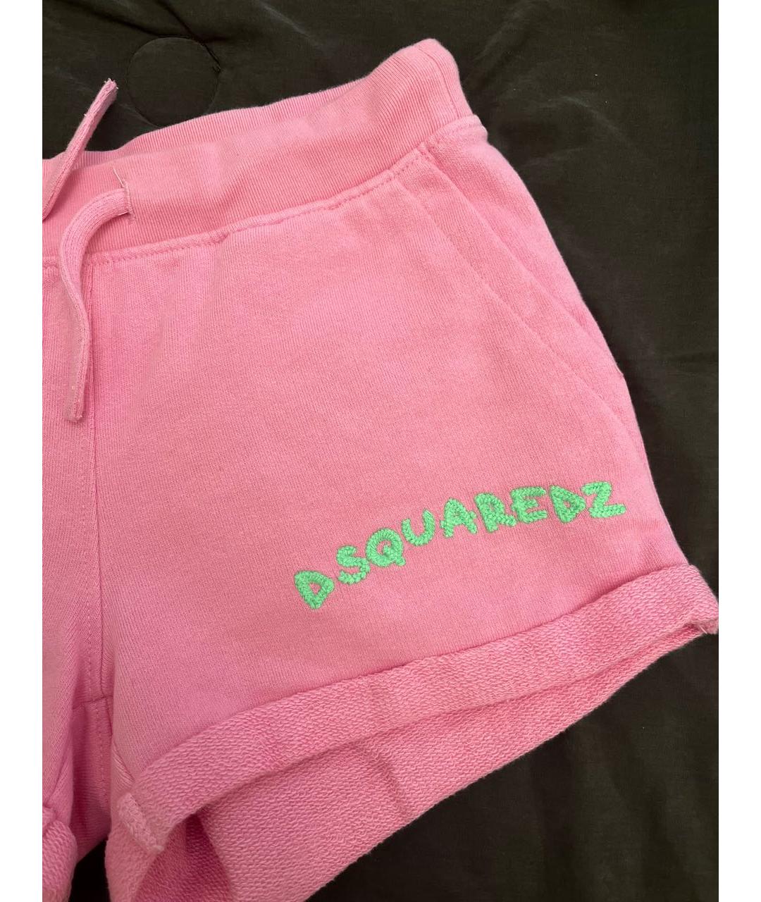 DSQUARED2 Розовые хлопковые брюки и шорты, фото 2