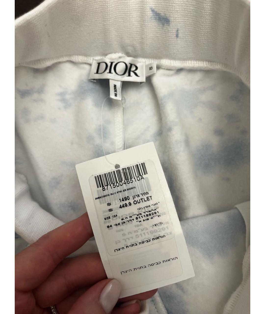 CHRISTIAN DIOR Голубые хлопковые брюки и шорты, фото 3