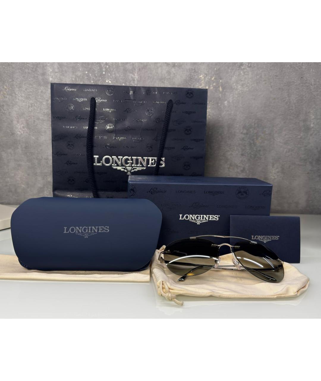 LONGINES Зеленые металлические солнцезащитные очки, фото 2