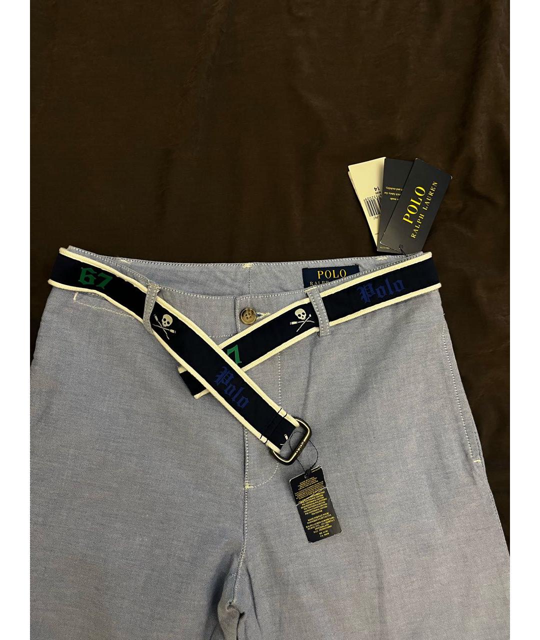 POLO RALPH LAUREN Голубые хлопковые брюки и шорты, фото 3
