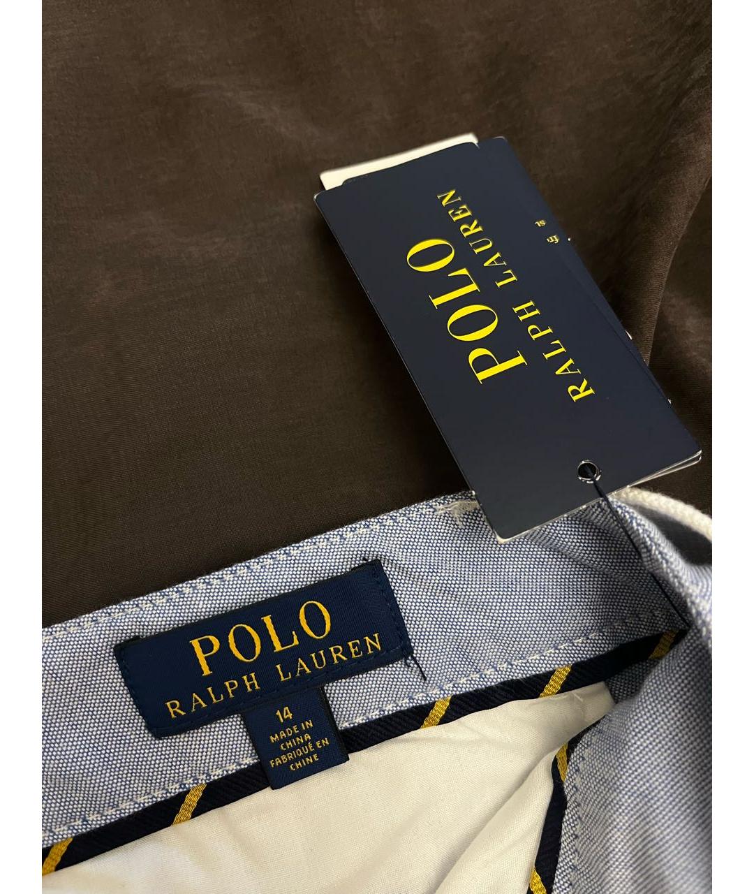 POLO RALPH LAUREN Голубые хлопковые брюки и шорты, фото 2