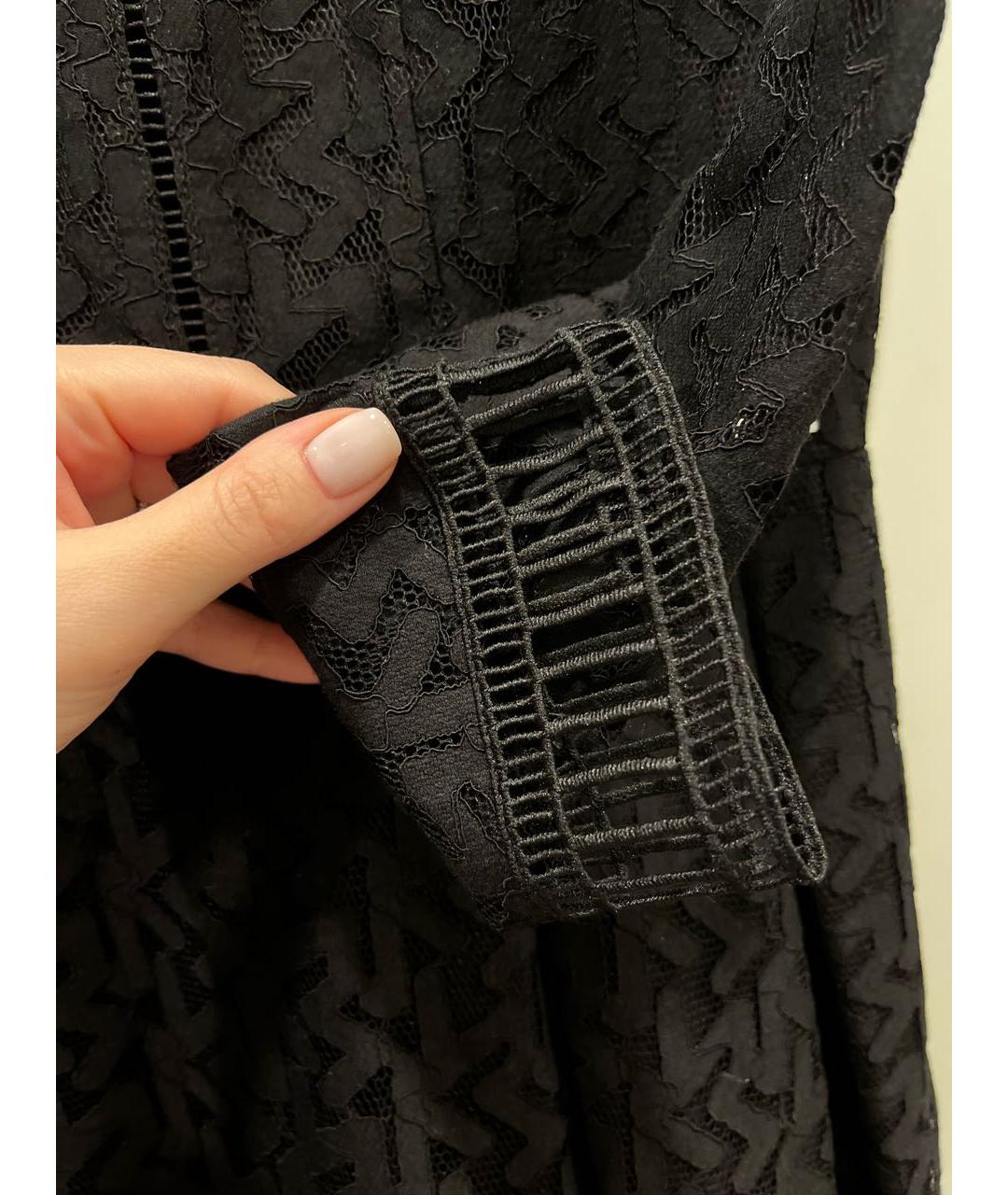 ARMANI EXCHANGE Черное хлопко-эластановое коктейльное платье, фото 4