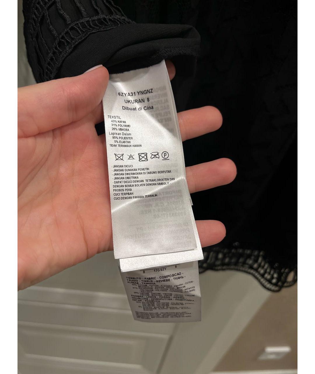 ARMANI EXCHANGE Черное хлопко-эластановое коктейльное платье, фото 7