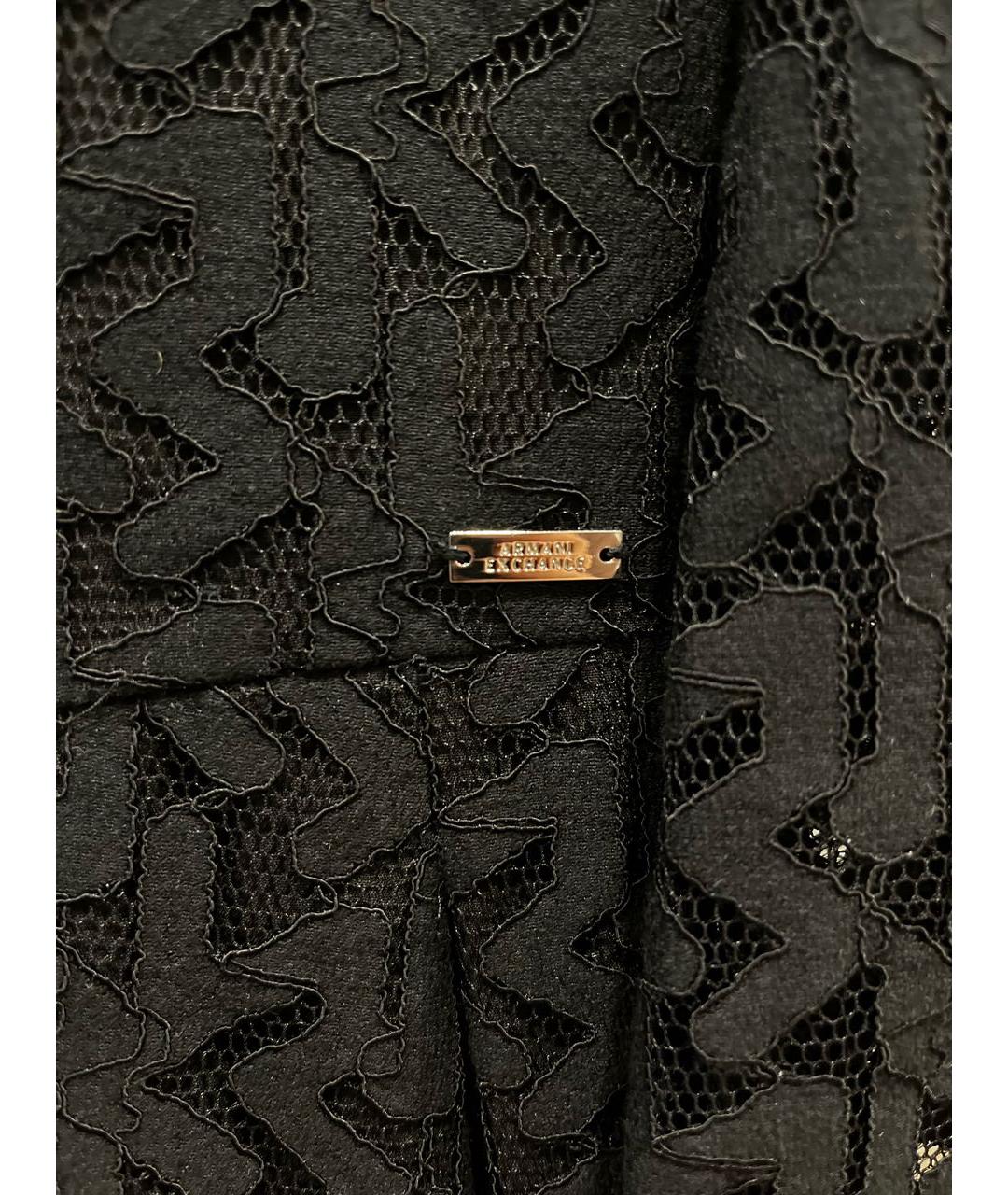 ARMANI EXCHANGE Черное хлопко-эластановое коктейльное платье, фото 2