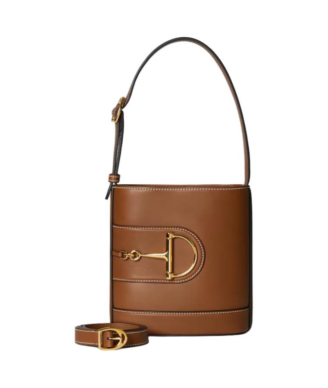 GUCCI Коричневая кожаная сумка через плечо, фото 1