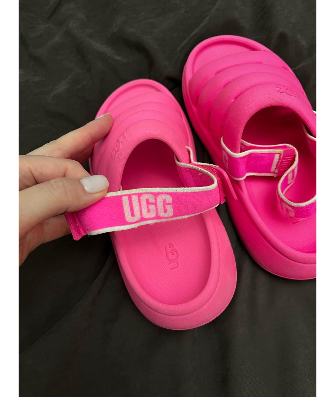 UGG Розовые резиновые сандалии и шлепанцы, фото 4