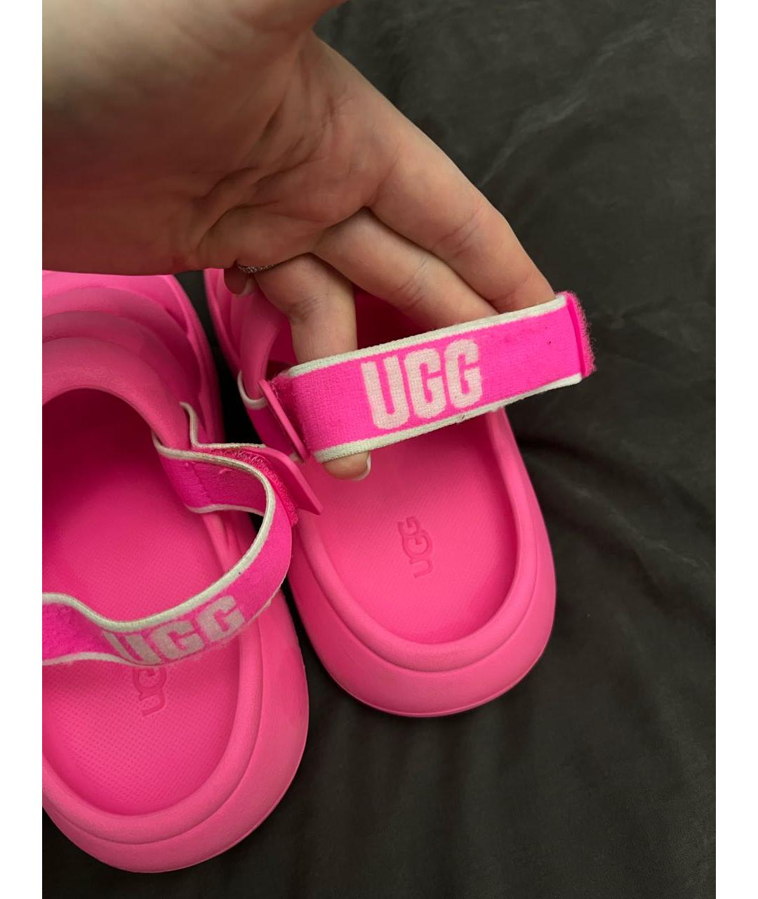 UGG Розовые резиновые сандалии и шлепанцы, фото 5