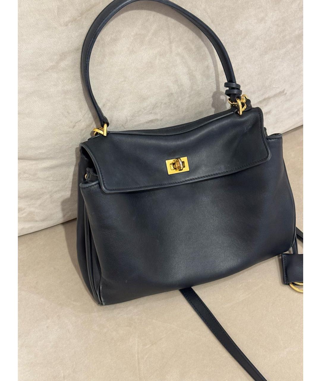 BALENCIAGA Черная кожаная сумка на плечо, фото 2