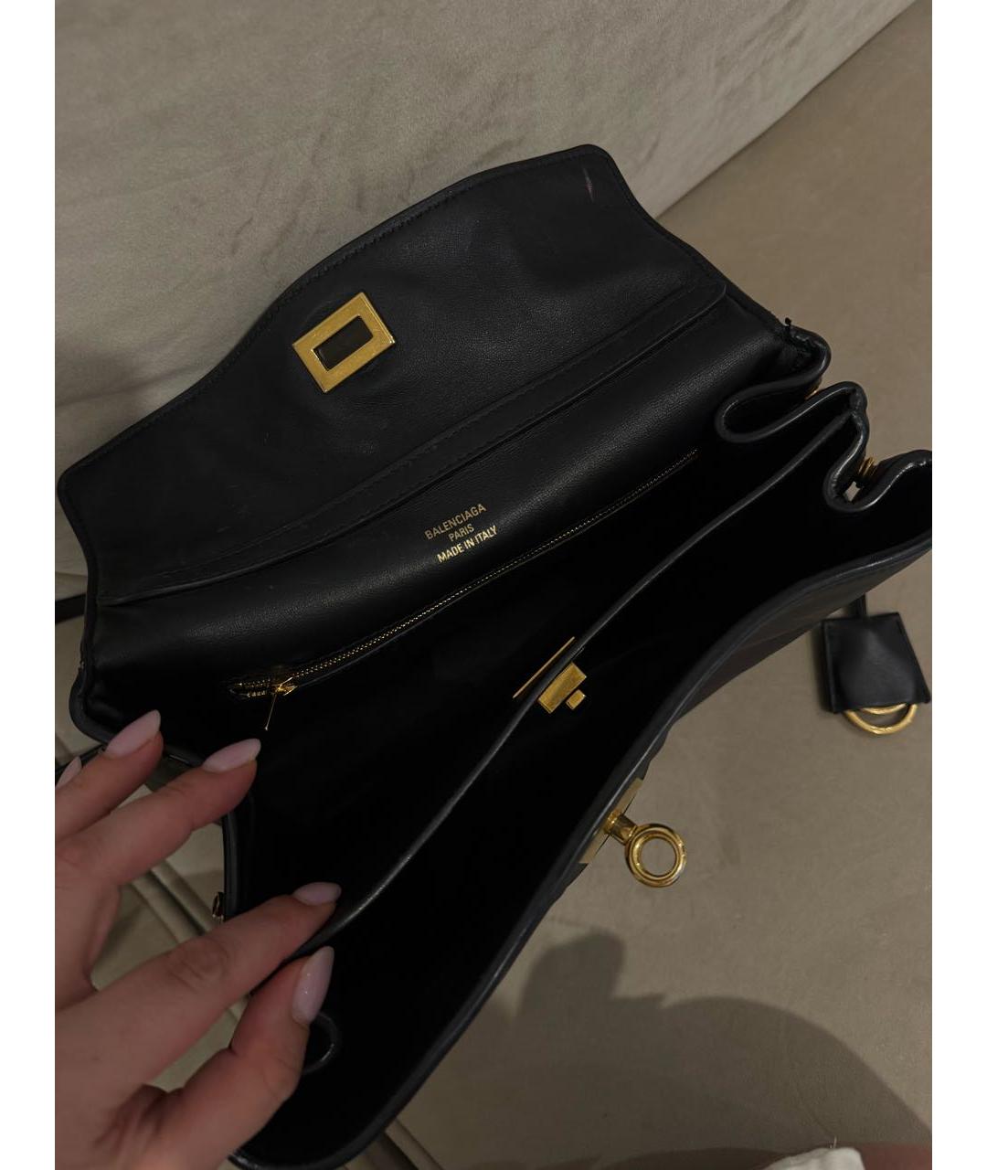 BALENCIAGA Черная кожаная сумка на плечо, фото 7