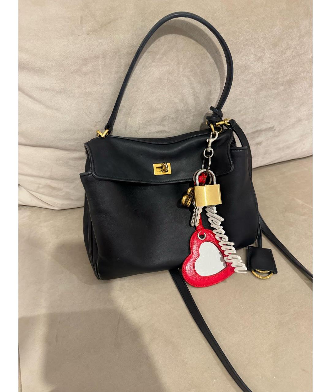 BALENCIAGA Черная кожаная сумка на плечо, фото 8