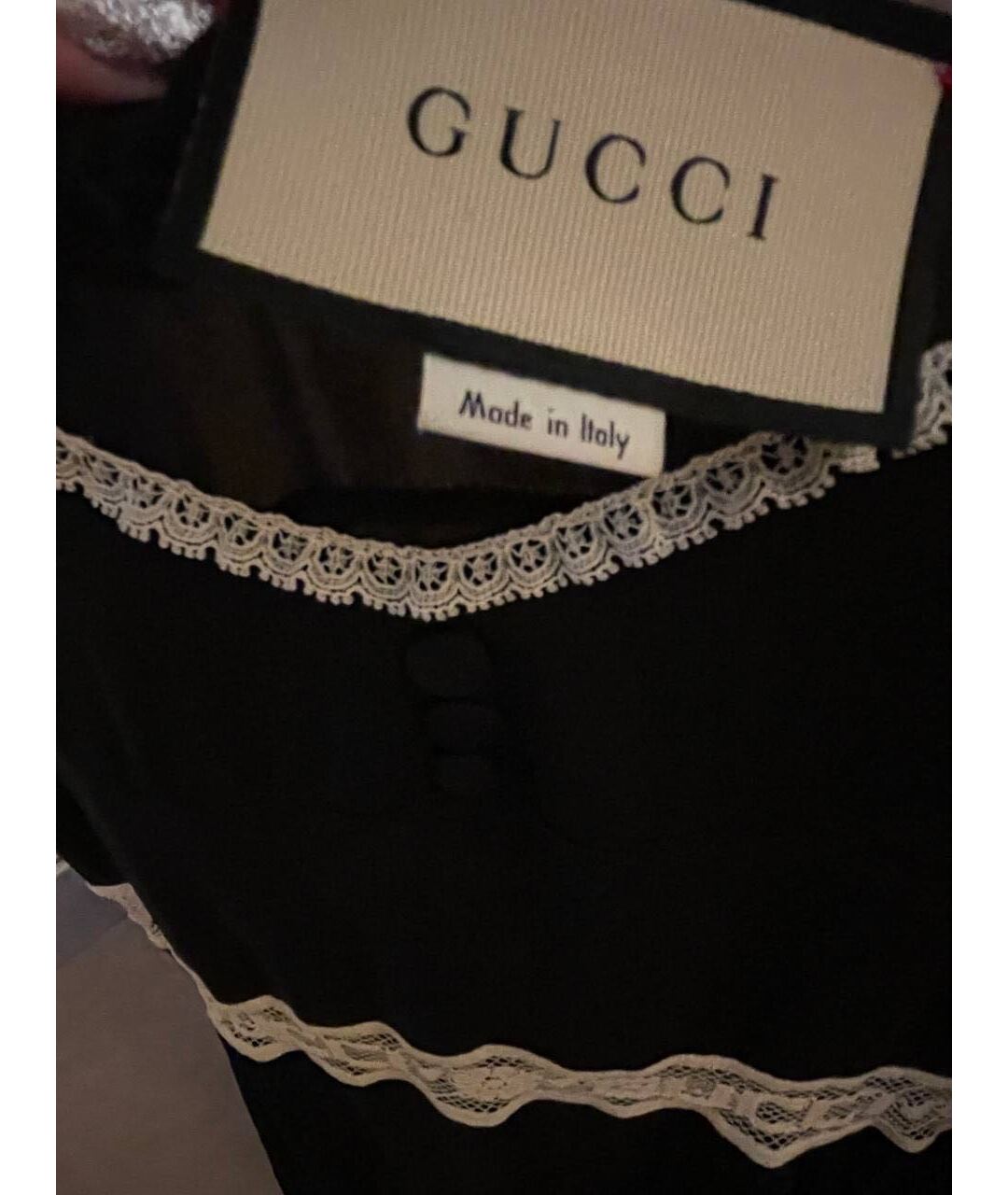 GUCCI Черное кружевное вечернее платье, фото 4