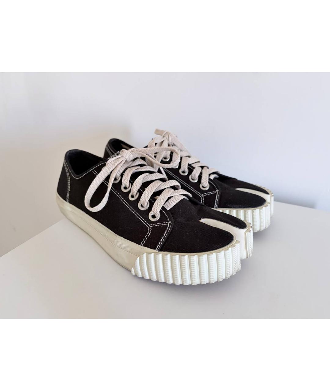 MAISON MARGIELA Черные текстильные кеды, фото 2