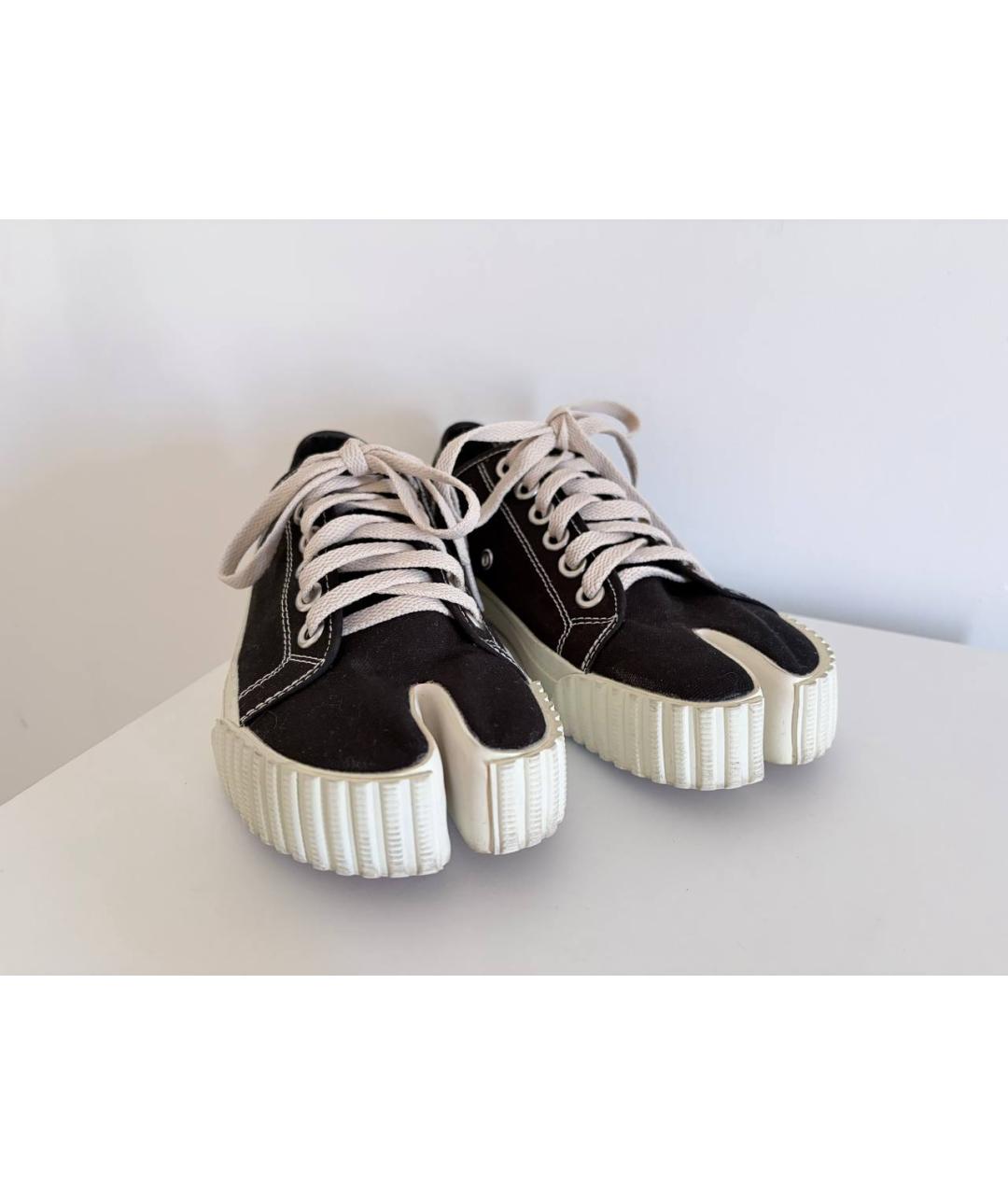 MAISON MARGIELA Черные текстильные кеды, фото 3