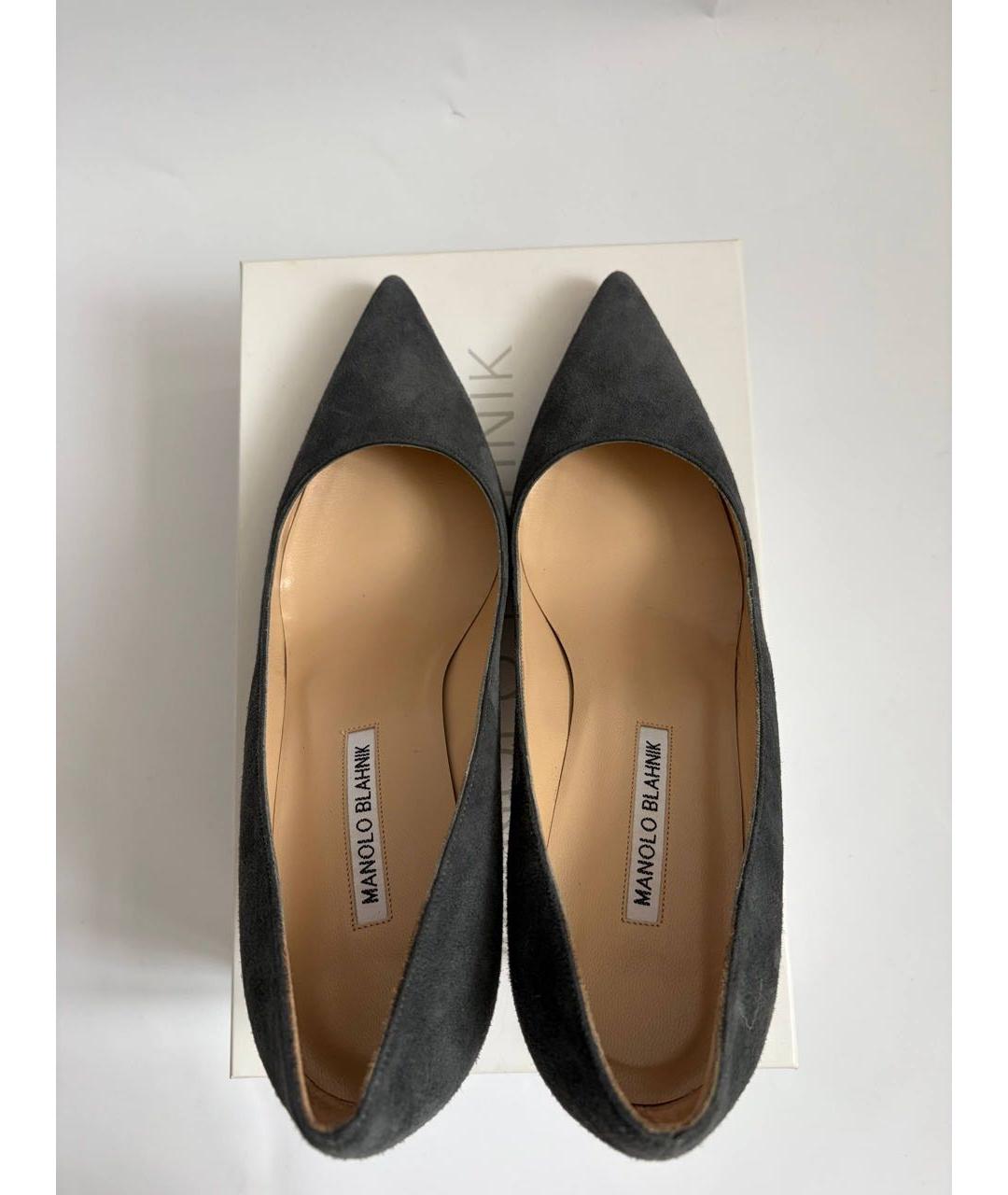MANOLO BLAHNIK Серые замшевые туфли, фото 3