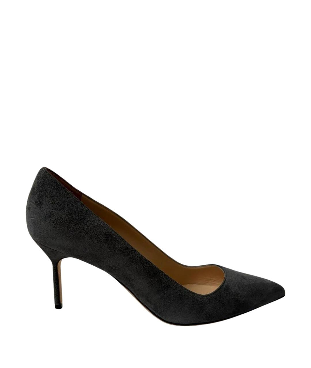 MANOLO BLAHNIK Серые замшевые туфли, фото 10