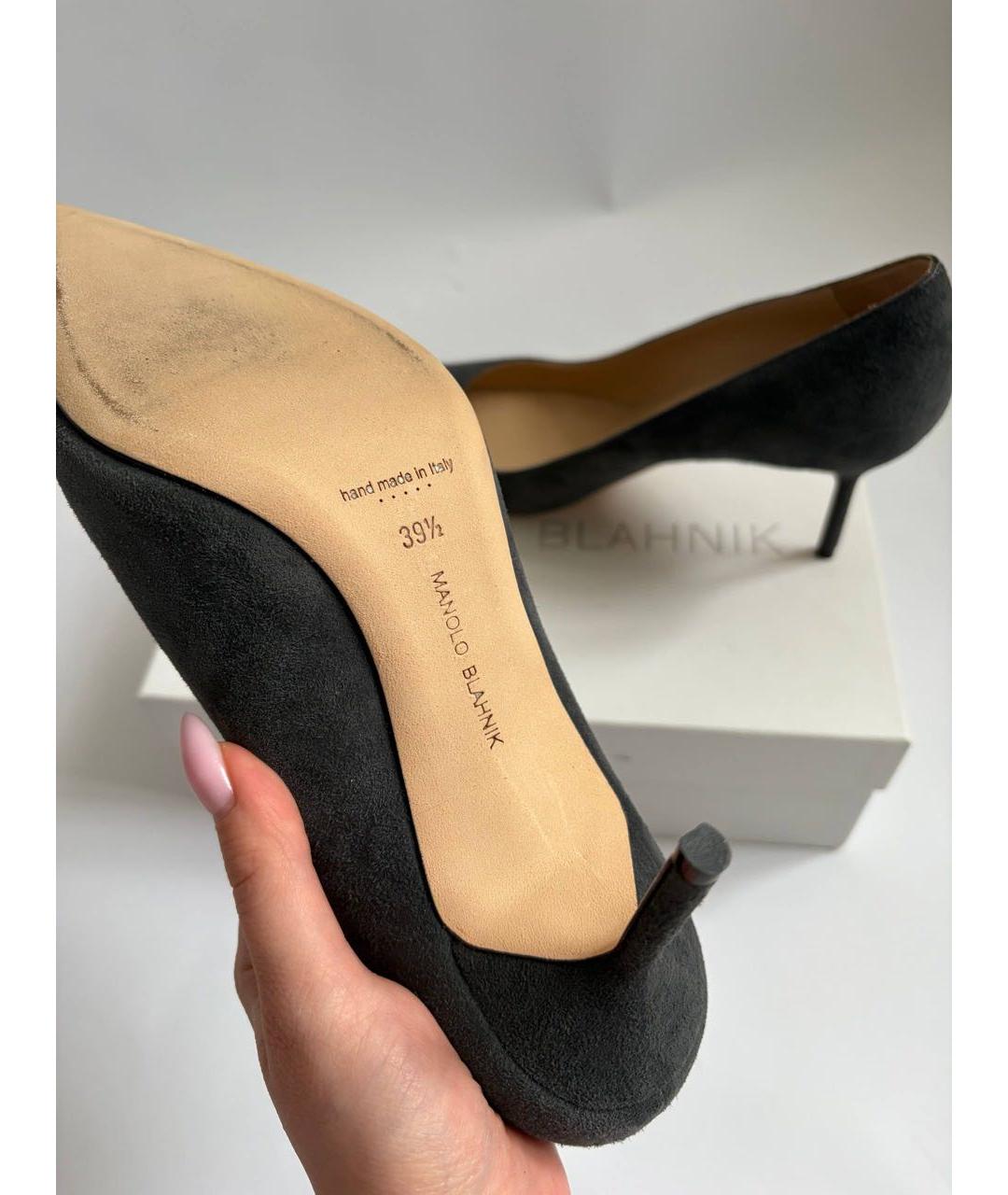MANOLO BLAHNIK Серые замшевые туфли, фото 7