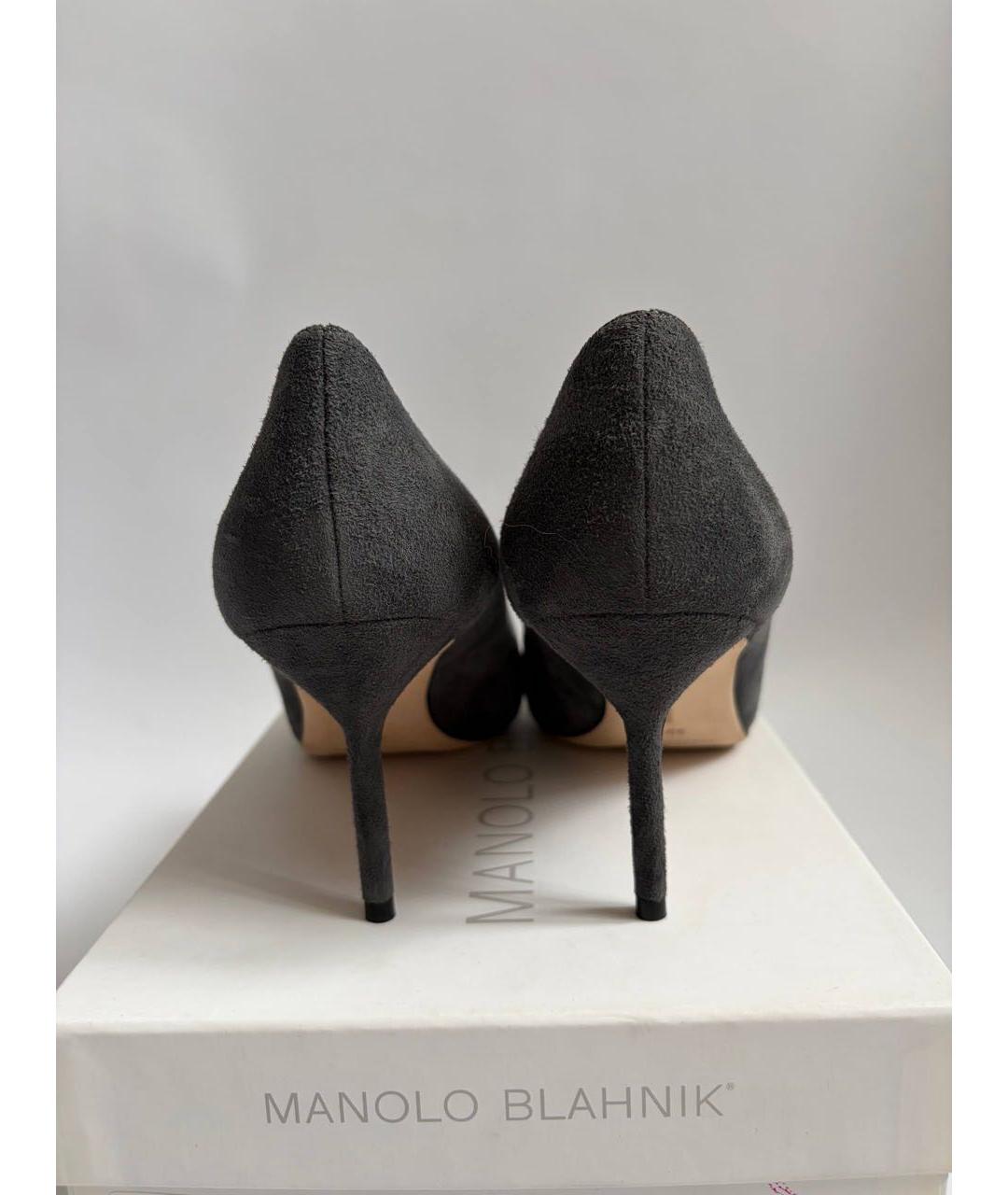 MANOLO BLAHNIK Серые замшевые туфли, фото 4