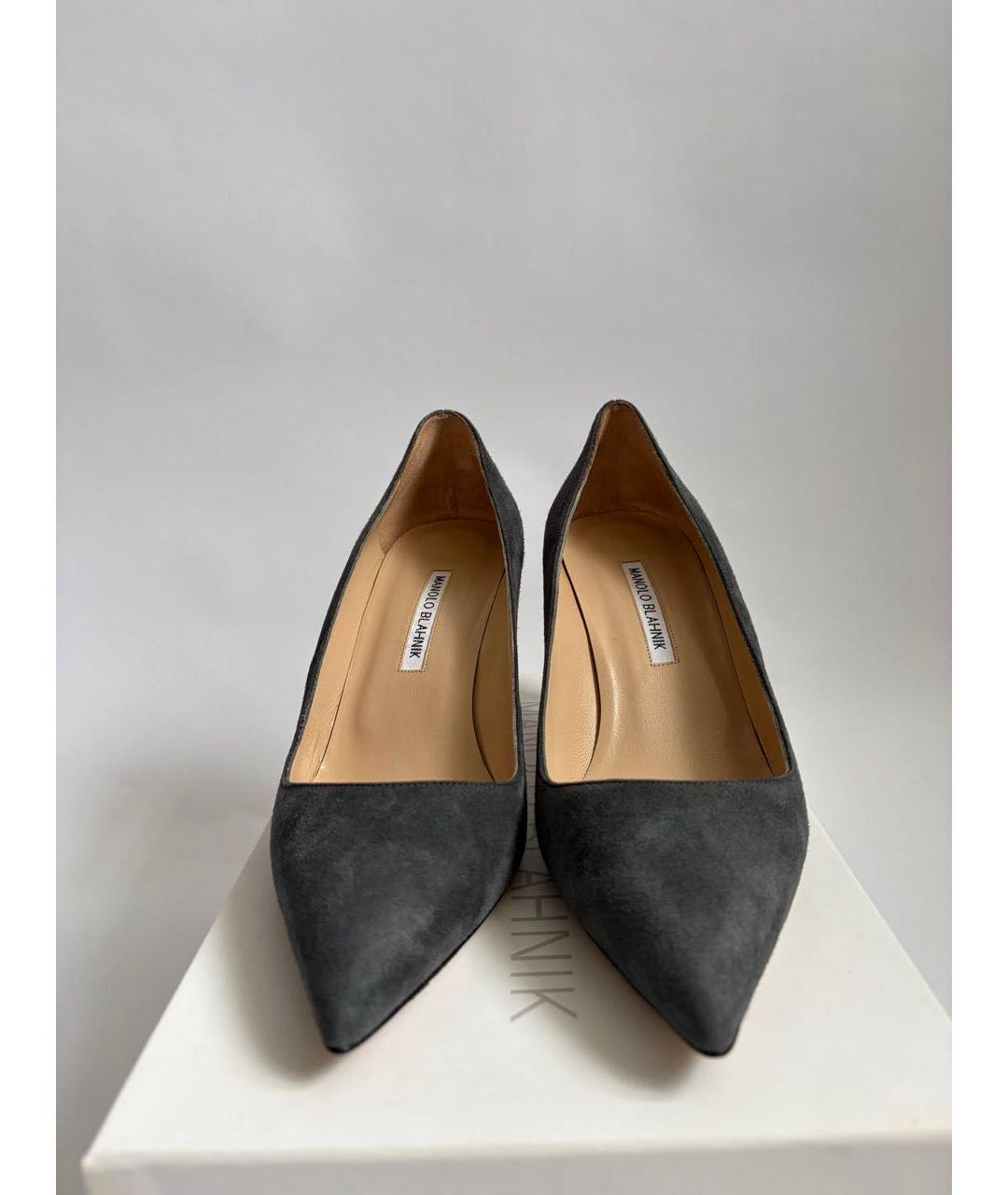MANOLO BLAHNIK Серые замшевые туфли, фото 2