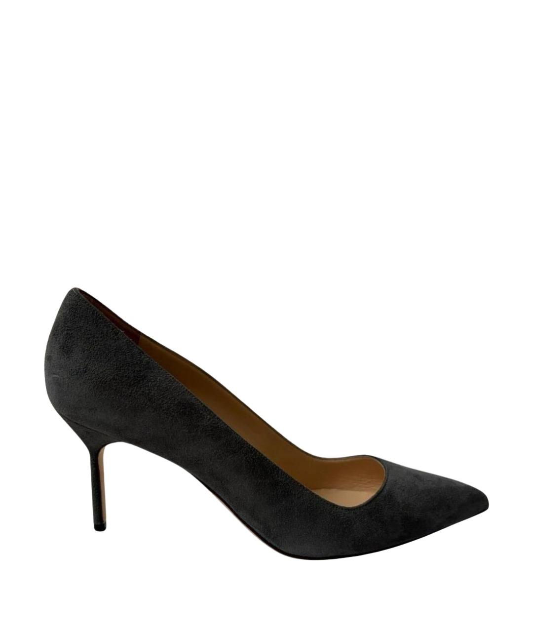 MANOLO BLAHNIK Серые замшевые туфли, фото 1