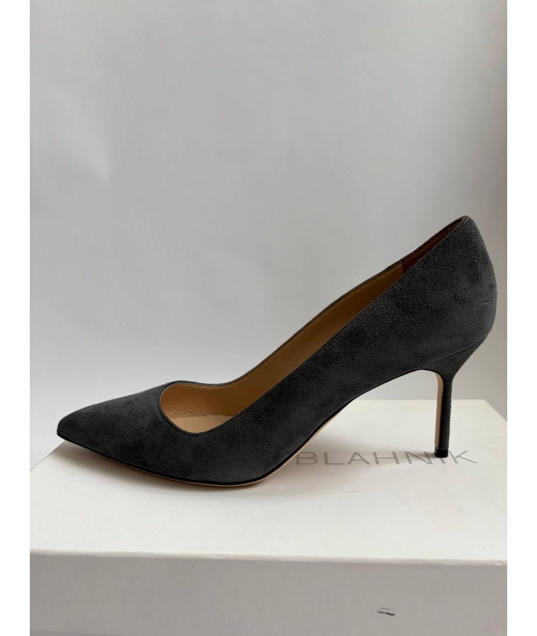 MANOLO BLAHNIK Серые замшевые туфли, фото 8