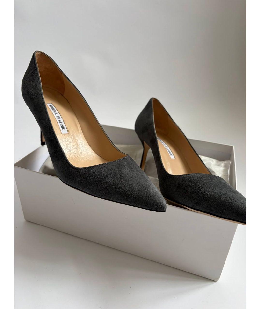 MANOLO BLAHNIK Серые замшевые туфли, фото 5
