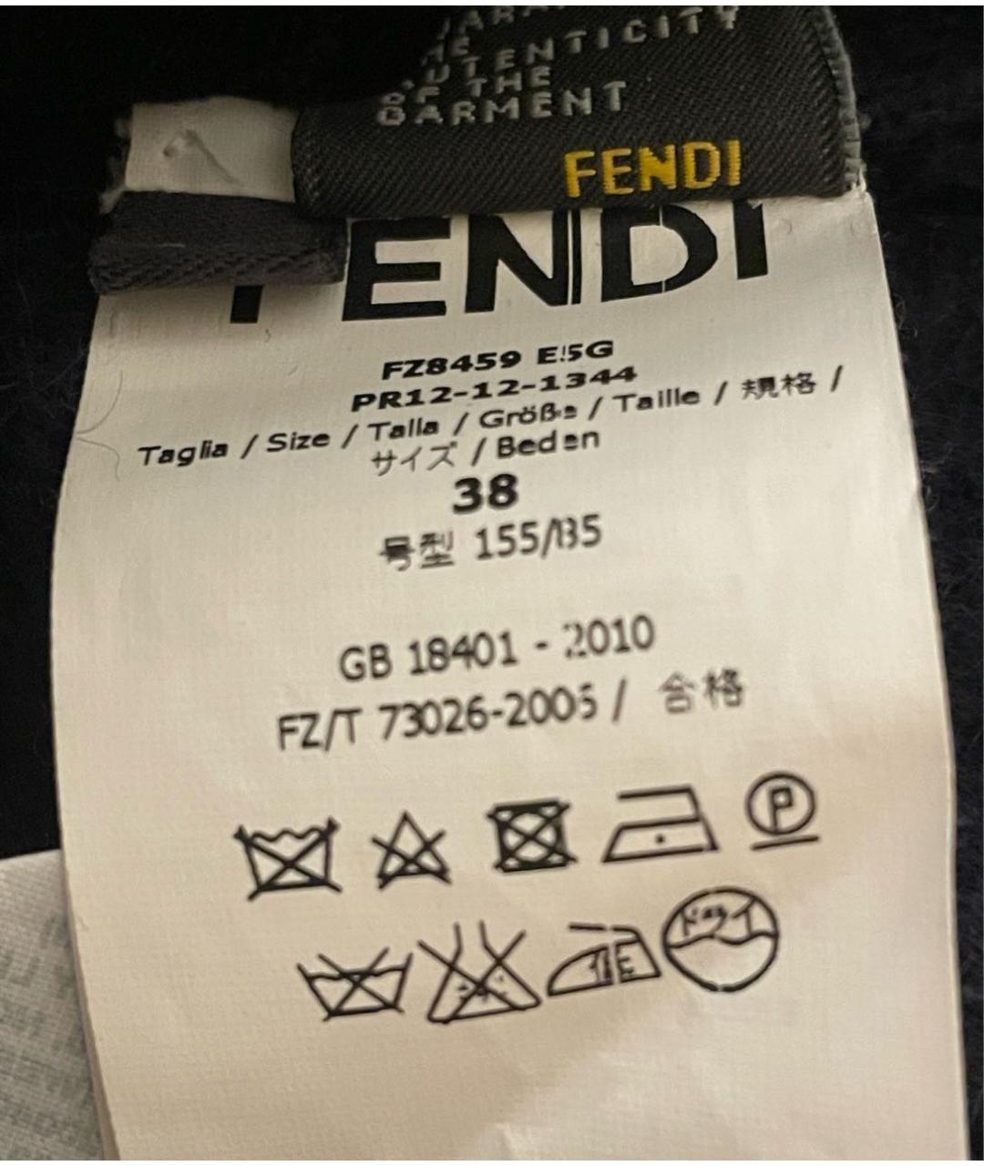 FENDI Темно-синий шерстяной джемпер / свитер, фото 7