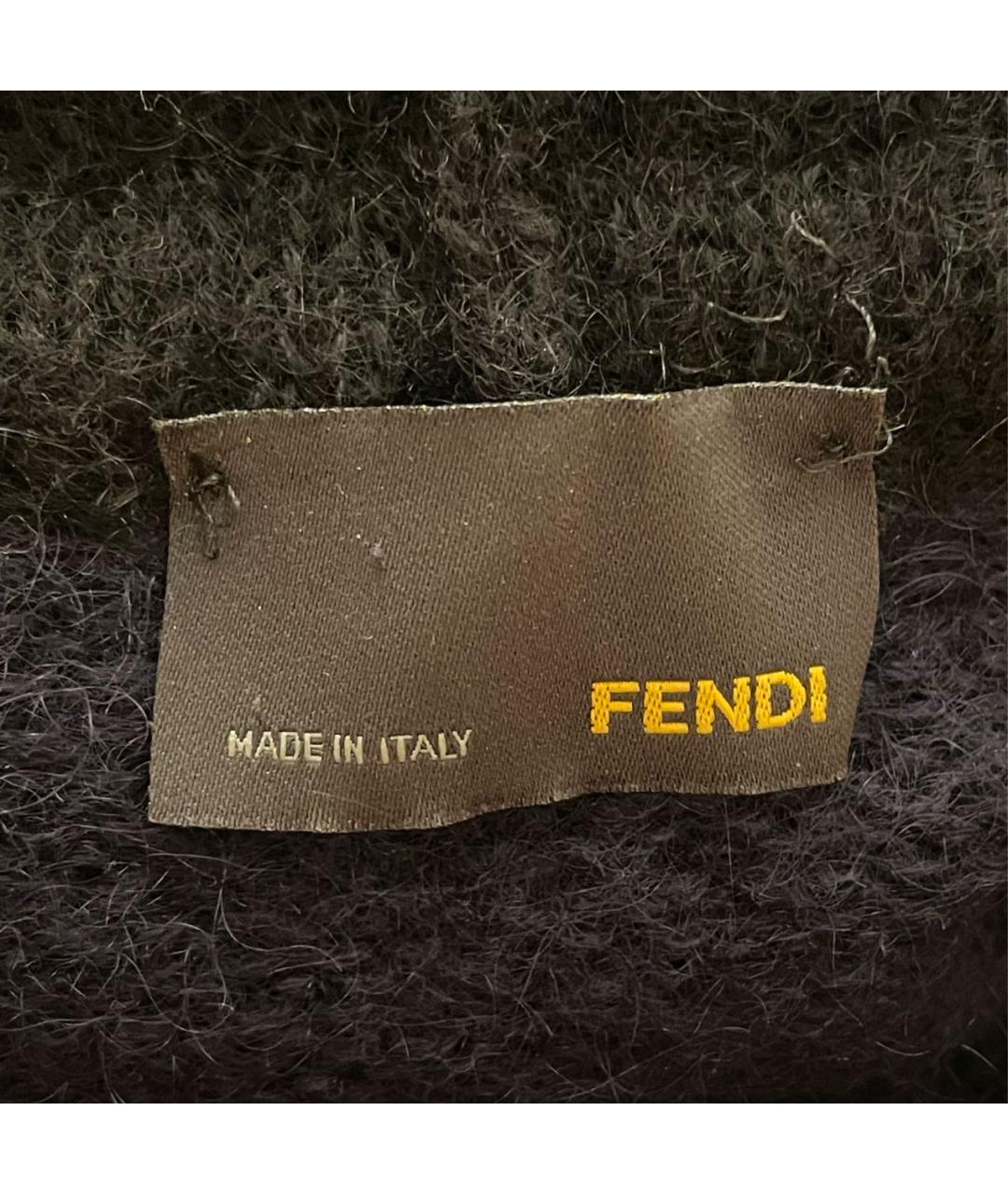 FENDI Темно-синий шерстяной джемпер / свитер, фото 5