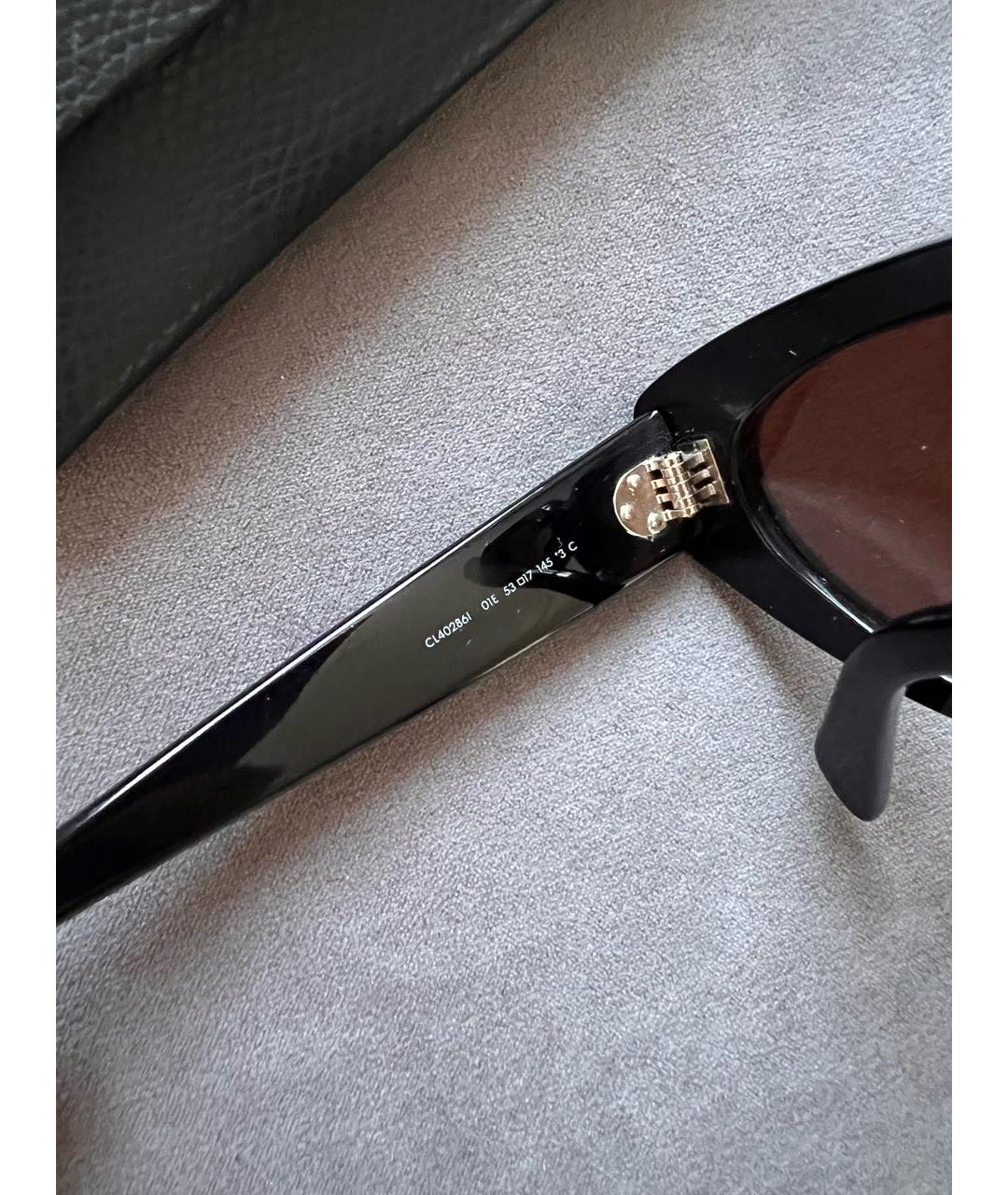 CELINE Коричневые пластиковые солнцезащитные очки, фото 4