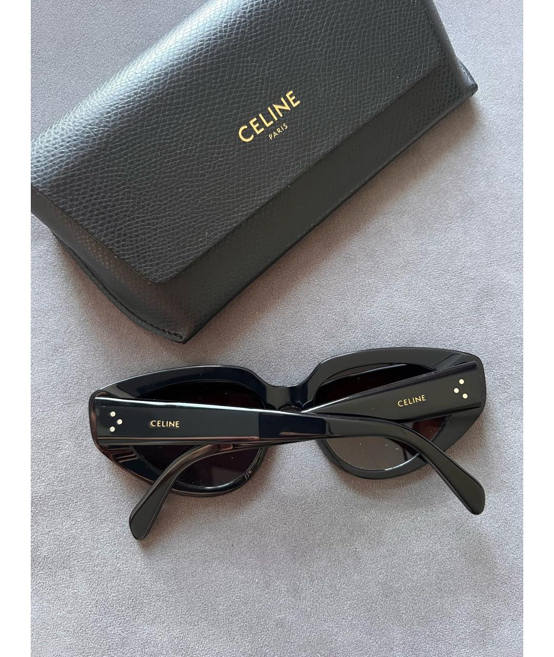 CELINE Коричневые пластиковые солнцезащитные очки, фото 3