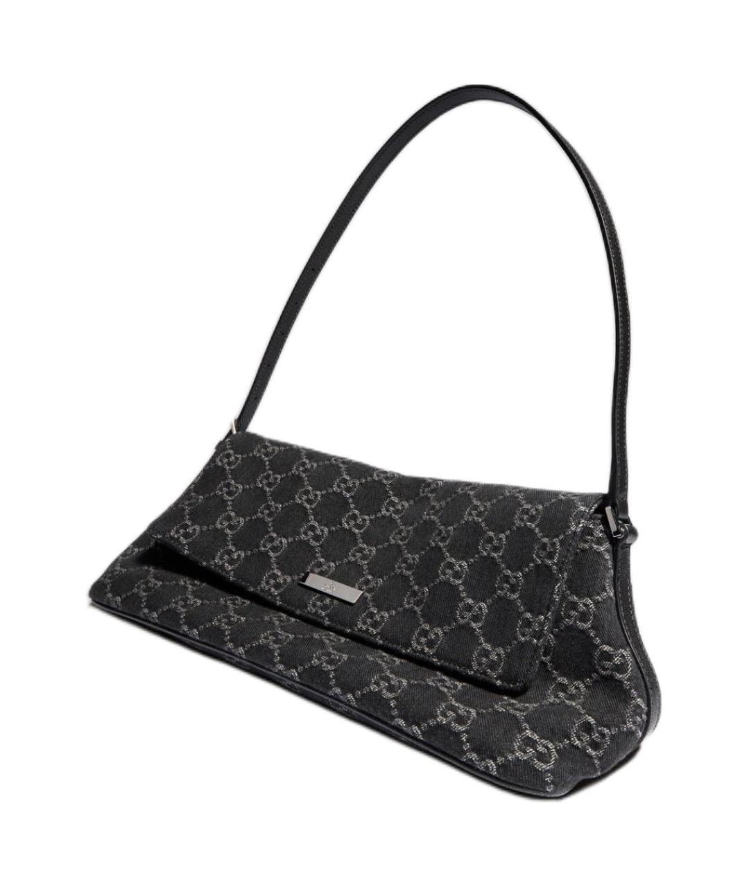 GUCCI Антрацитовая тканевая сумка через плечо, фото 3