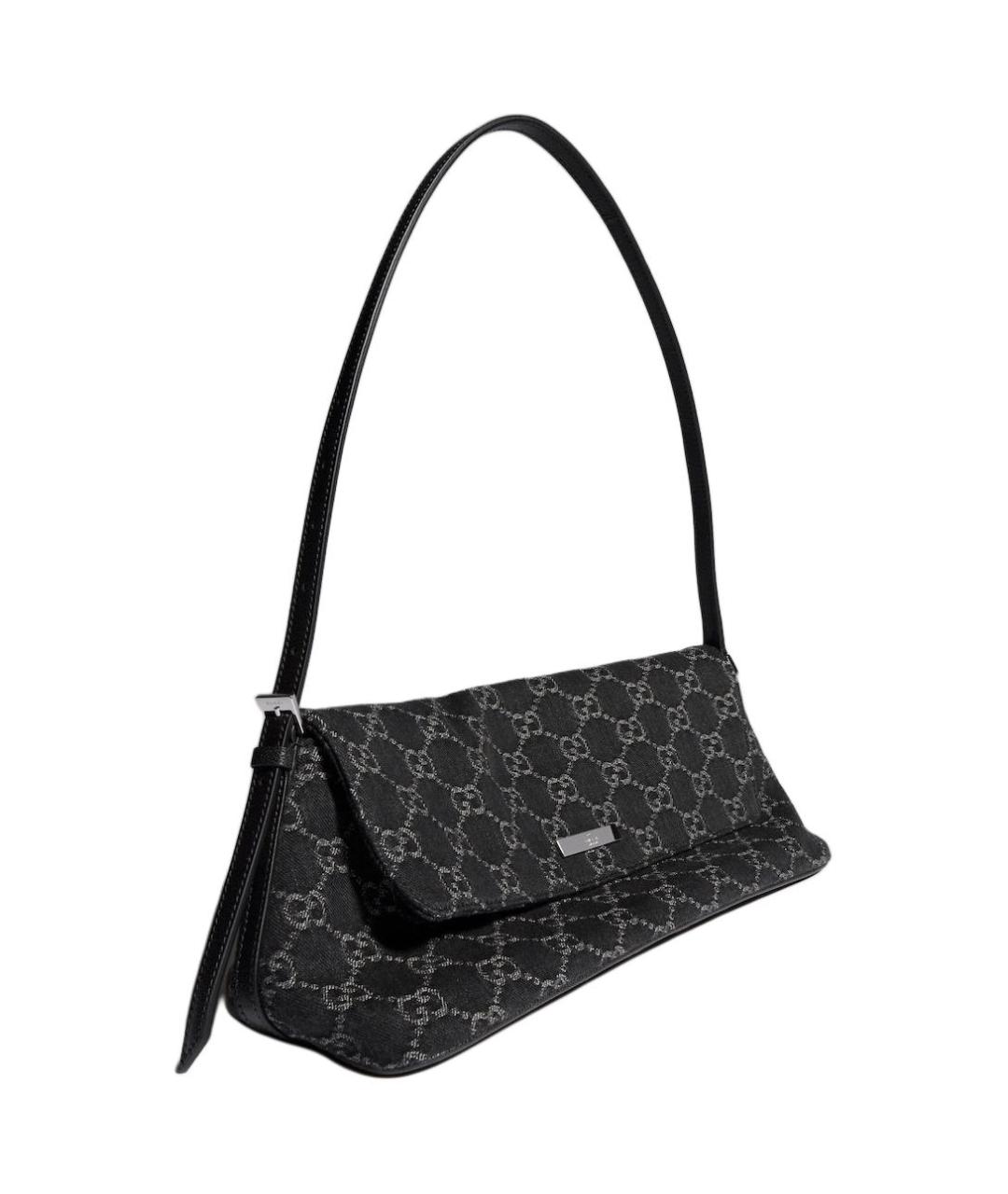 GUCCI Антрацитовая тканевая сумка через плечо, фото 2