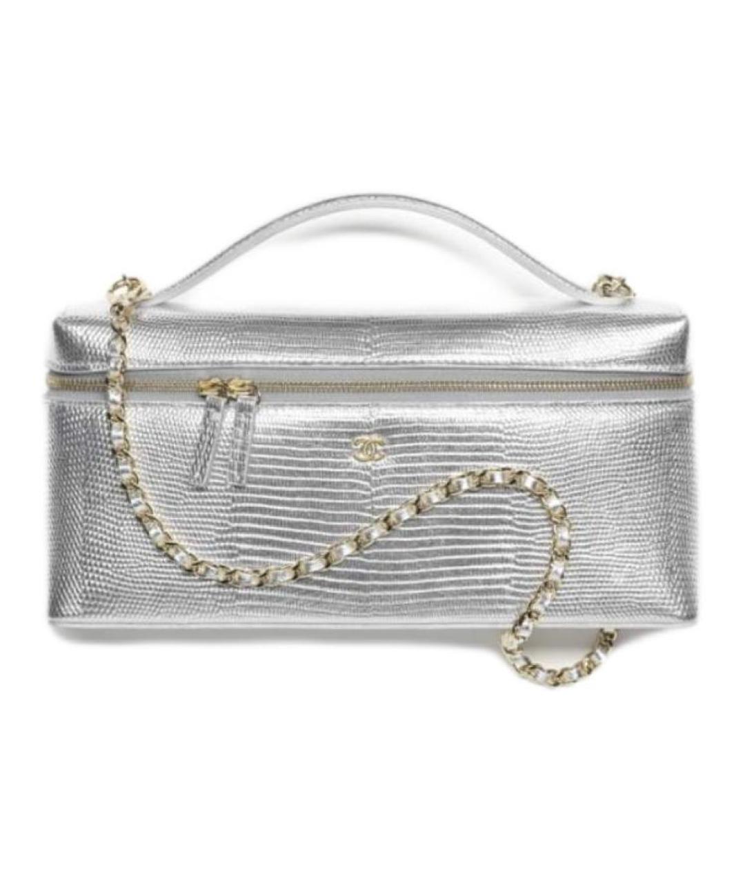 CHANEL Серебряная кожаная косметичка, фото 1