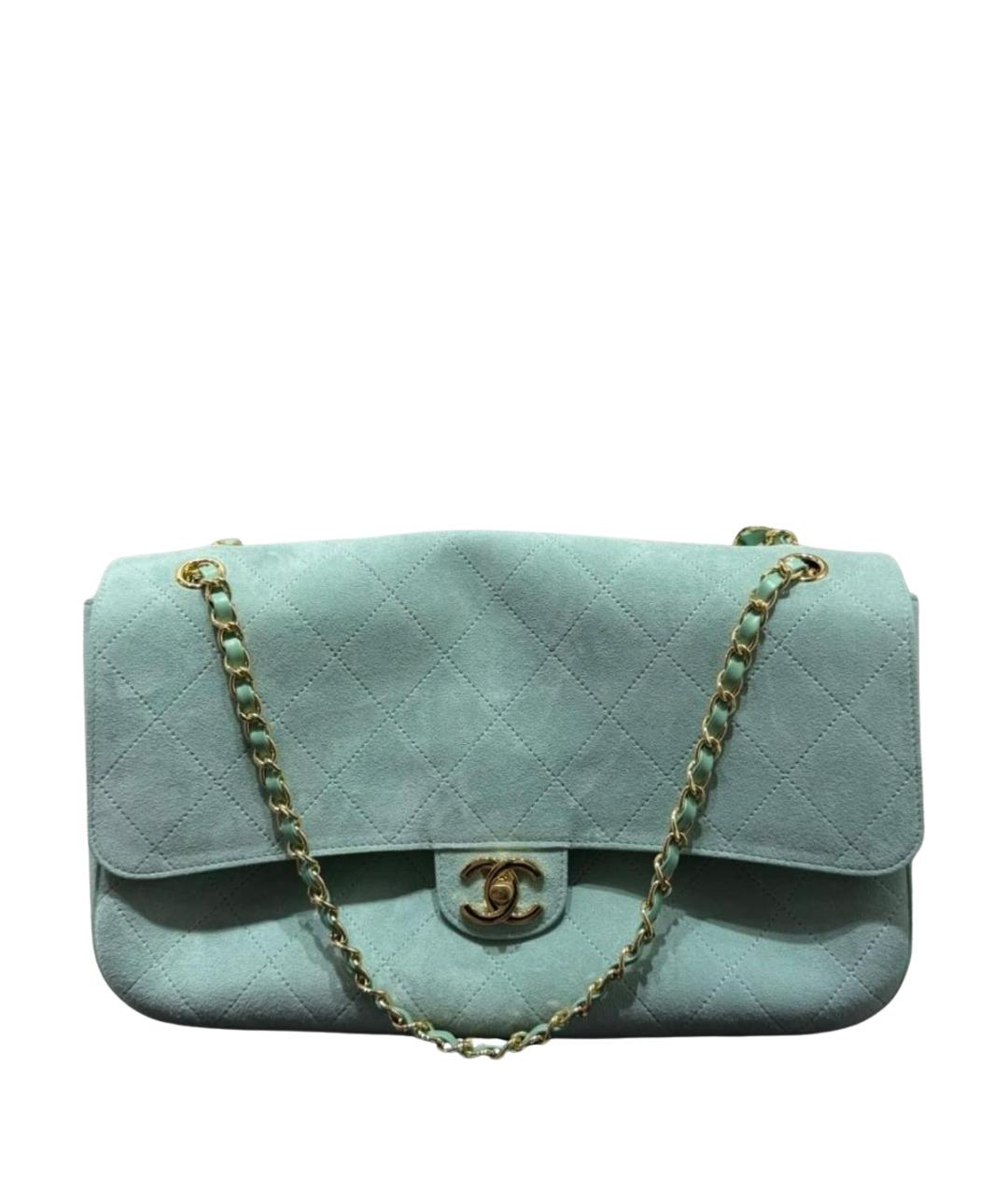 CHANEL Бирюзовая замшевая сумка через плечо, фото 1