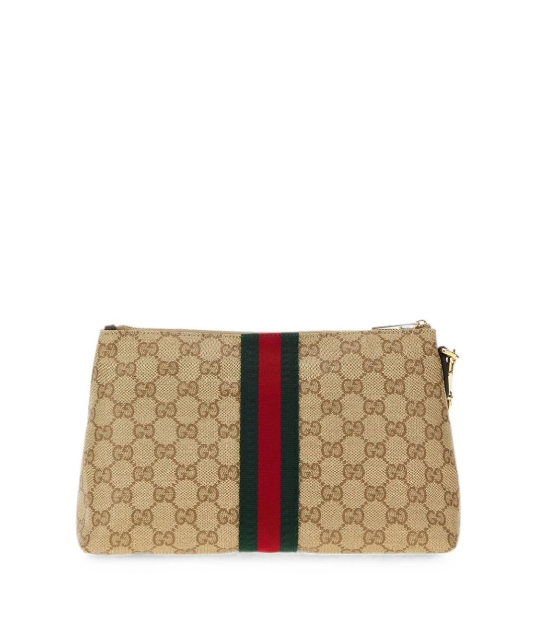GUCCI Бежевая хлопковая барсетка, фото 2