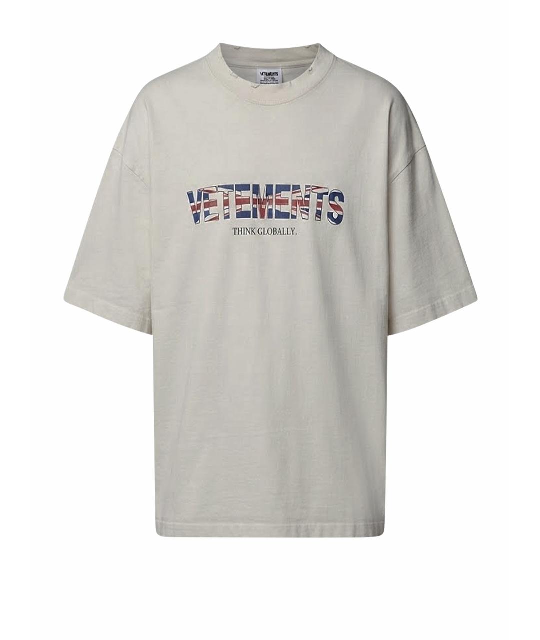 VETEMENTS Белая хлопковая футболка, фото 4