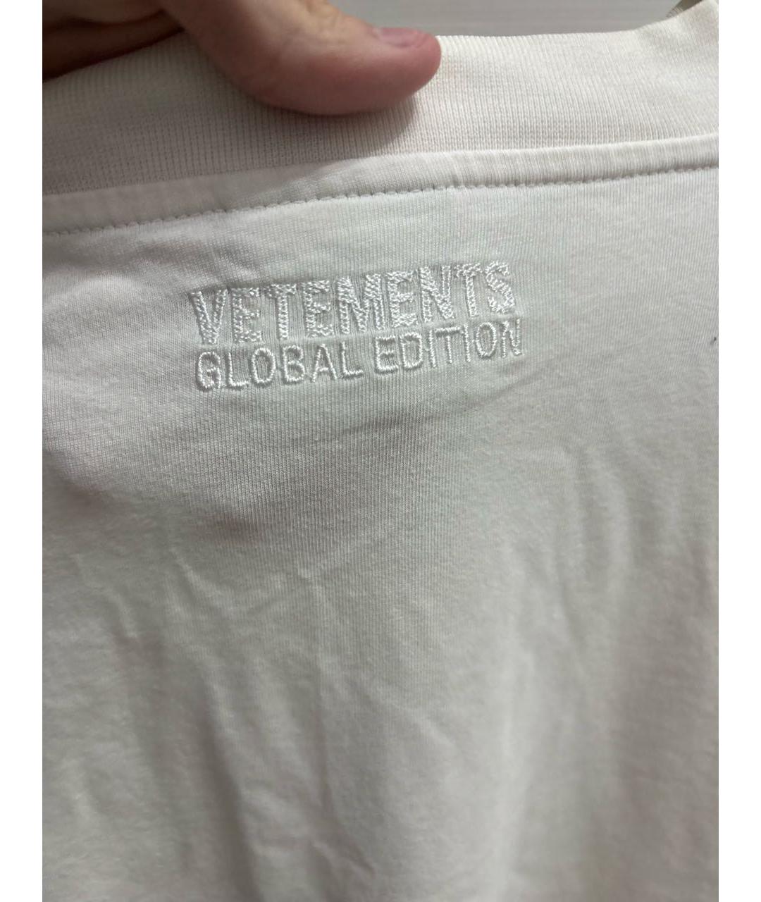 VETEMENTS Белая хлопковая футболка, фото 3