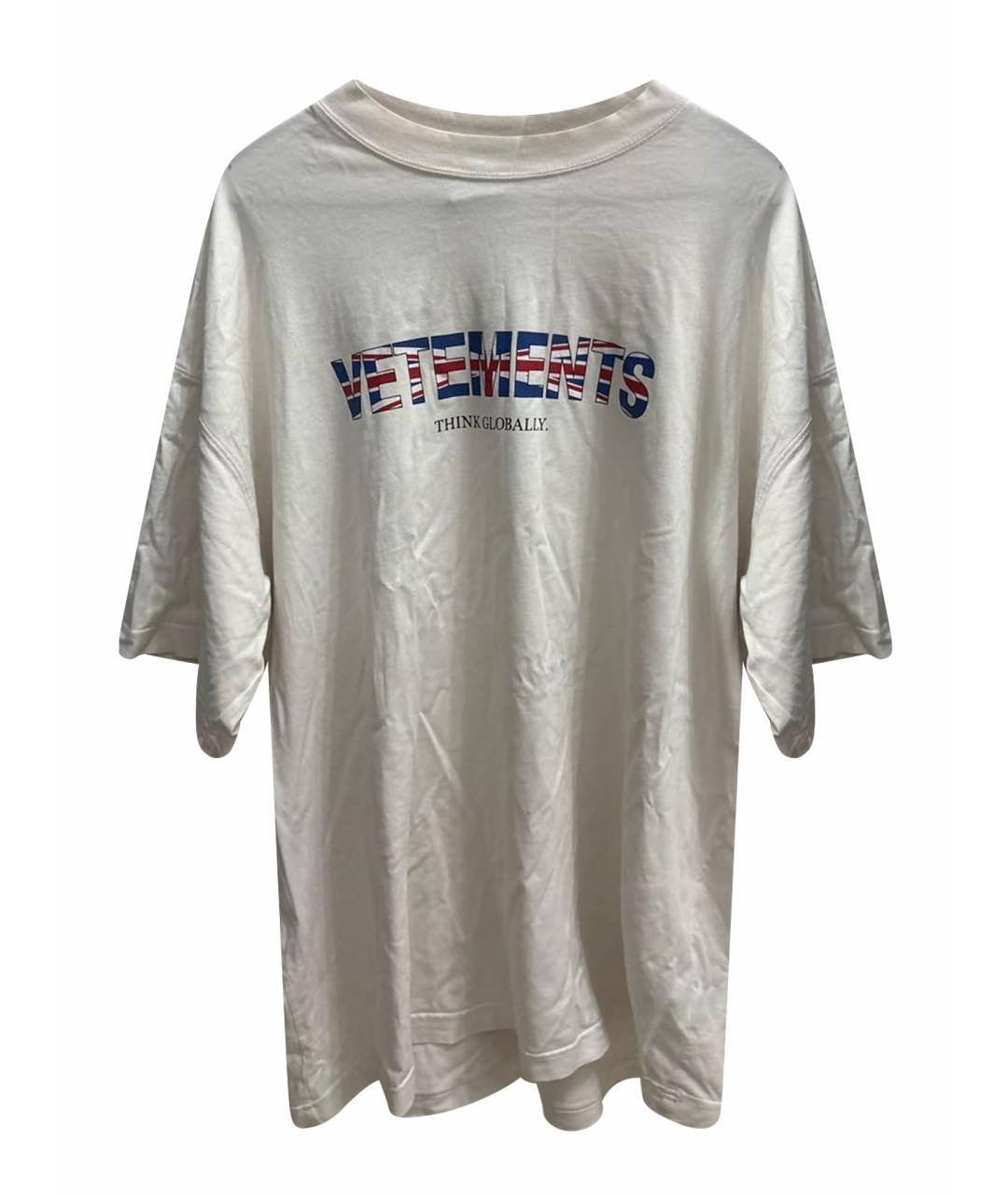 VETEMENTS Белая хлопковая футболка, фото 1