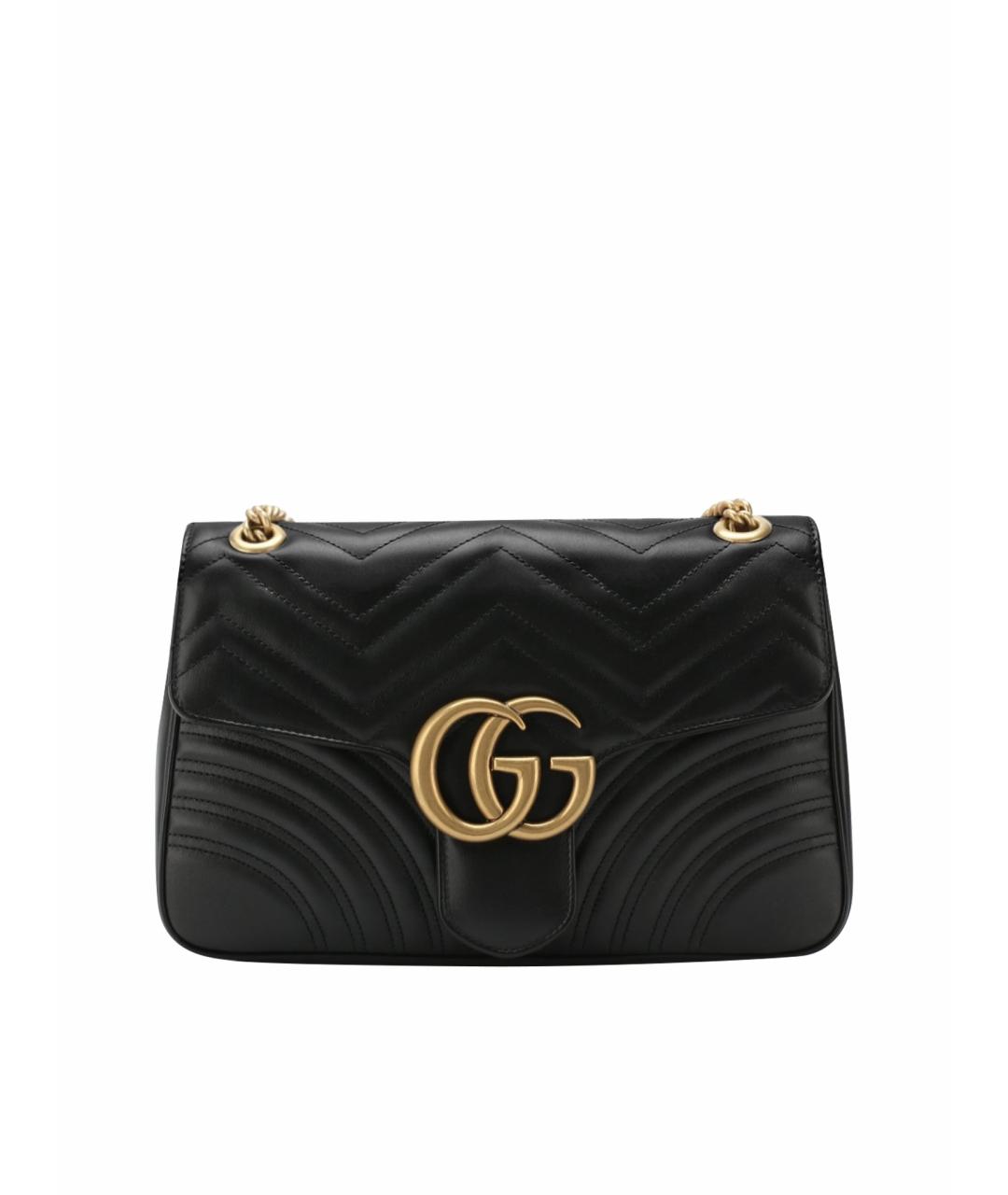 GUCCI Черная кожаная сумка через плечо, фото 1