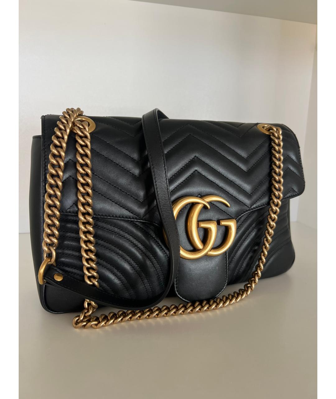GUCCI Черная кожаная сумка через плечо, фото 2