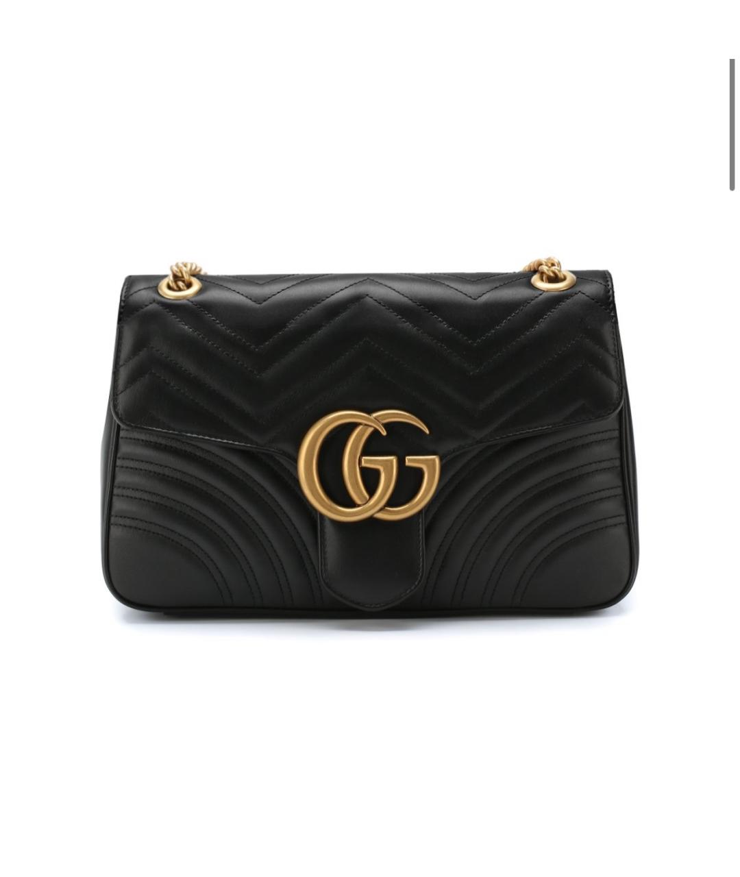 GUCCI Черная кожаная сумка через плечо, фото 4