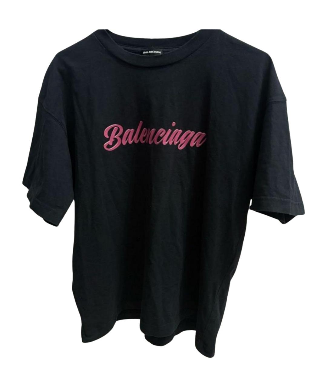 BALENCIAGA Черная хлопковая футболка, фото 1