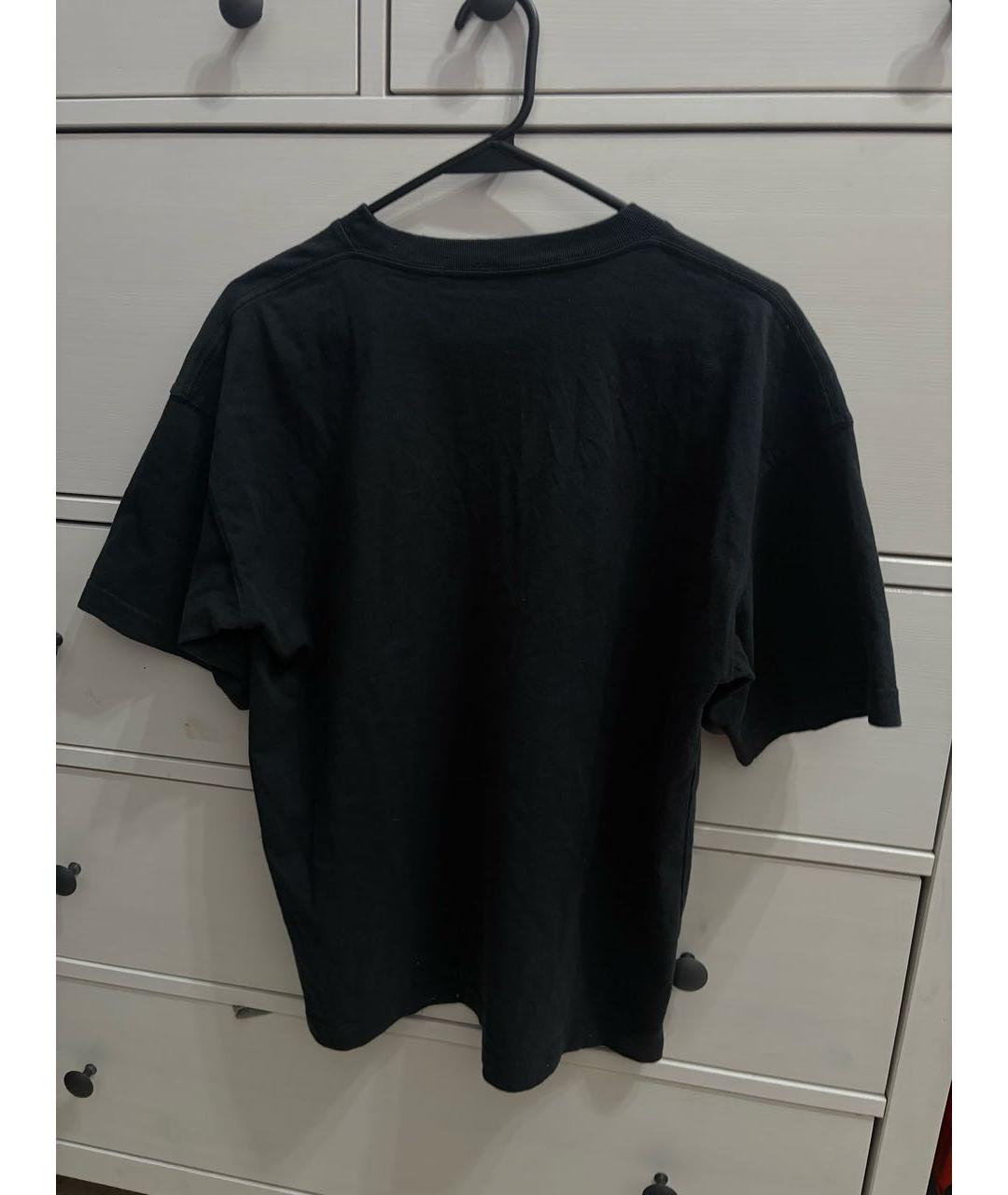 BALENCIAGA Черная хлопковая футболка, фото 2