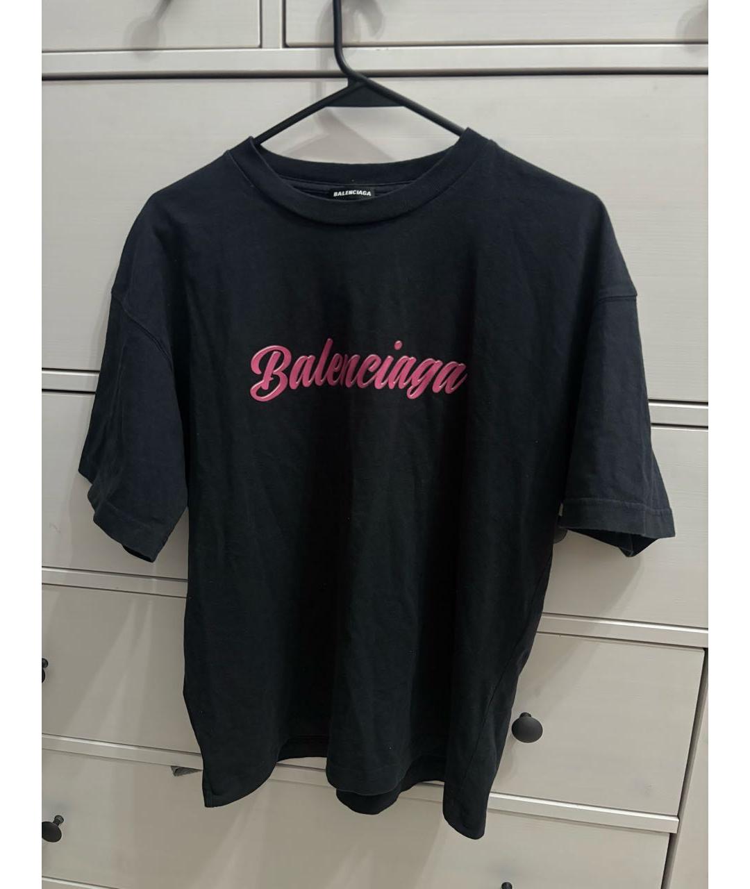 BALENCIAGA Черная хлопковая футболка, фото 5