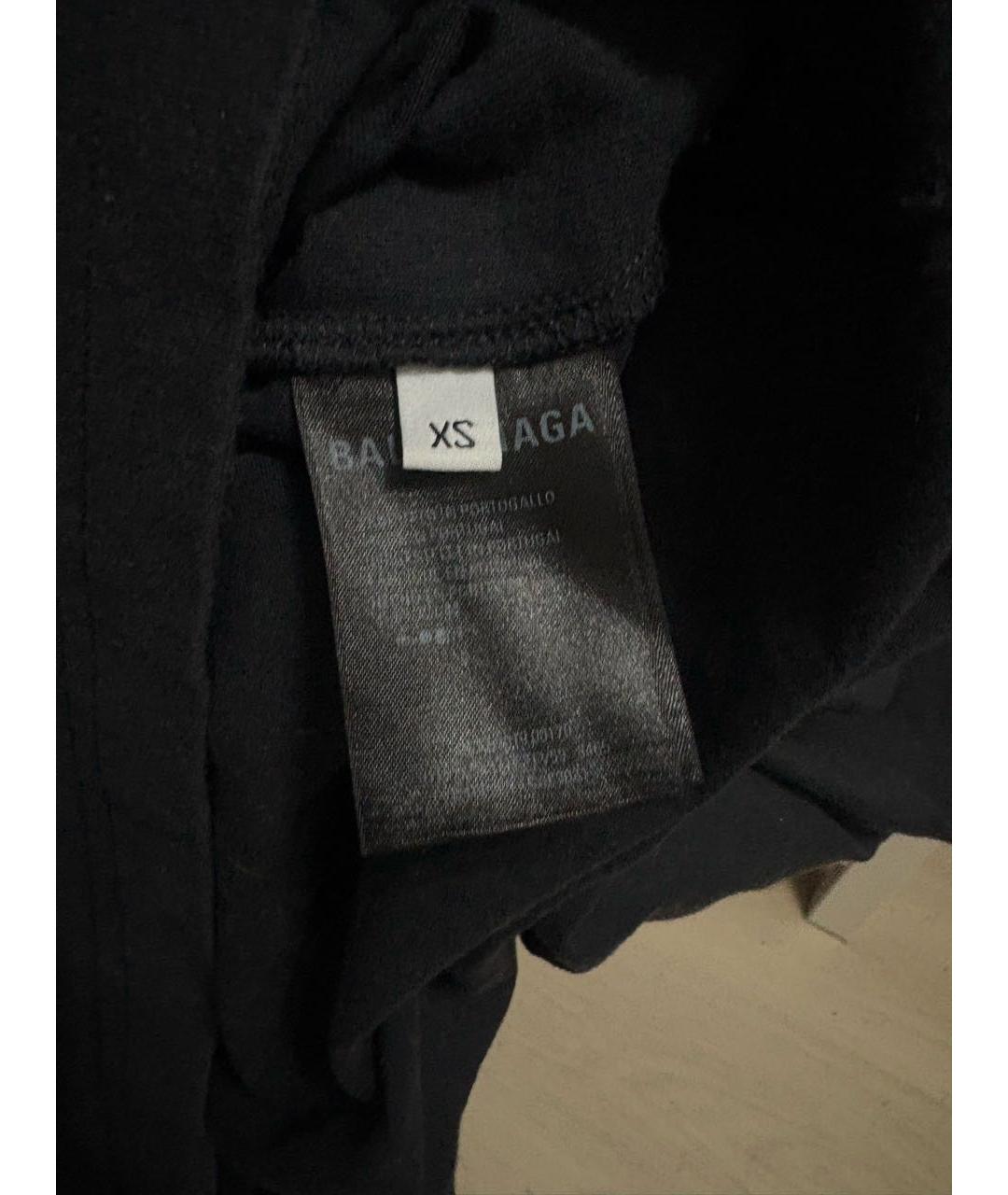 BALENCIAGA Черная хлопковая футболка, фото 4