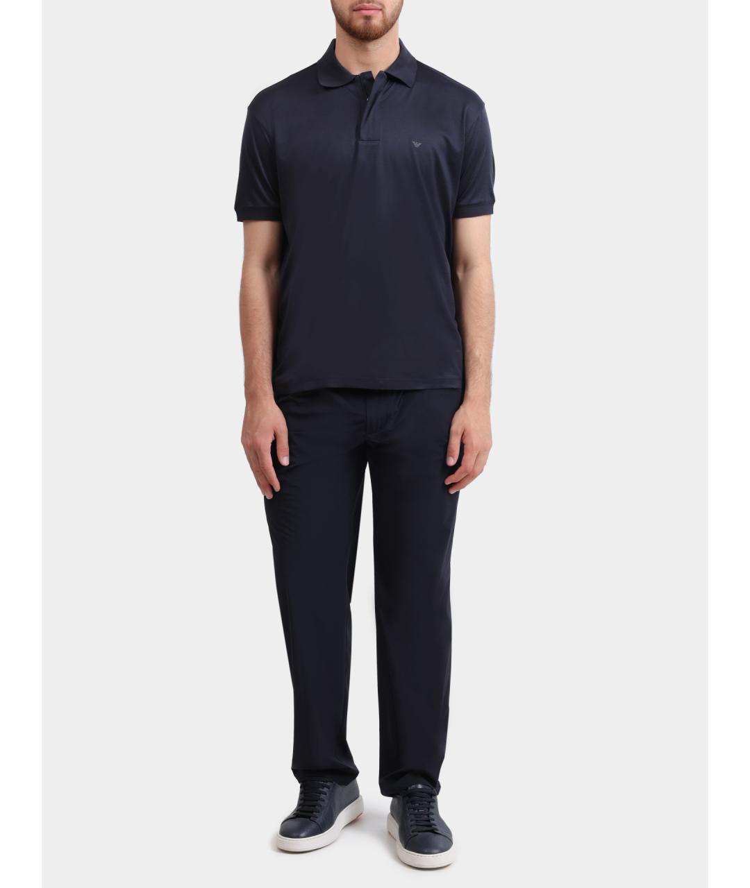 EMPORIO ARMANI Темно-синие повседневные брюки, фото 2