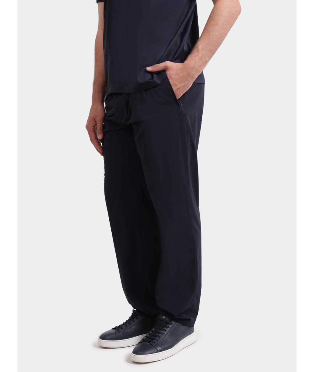 EMPORIO ARMANI Темно-синие повседневные брюки, фото 3